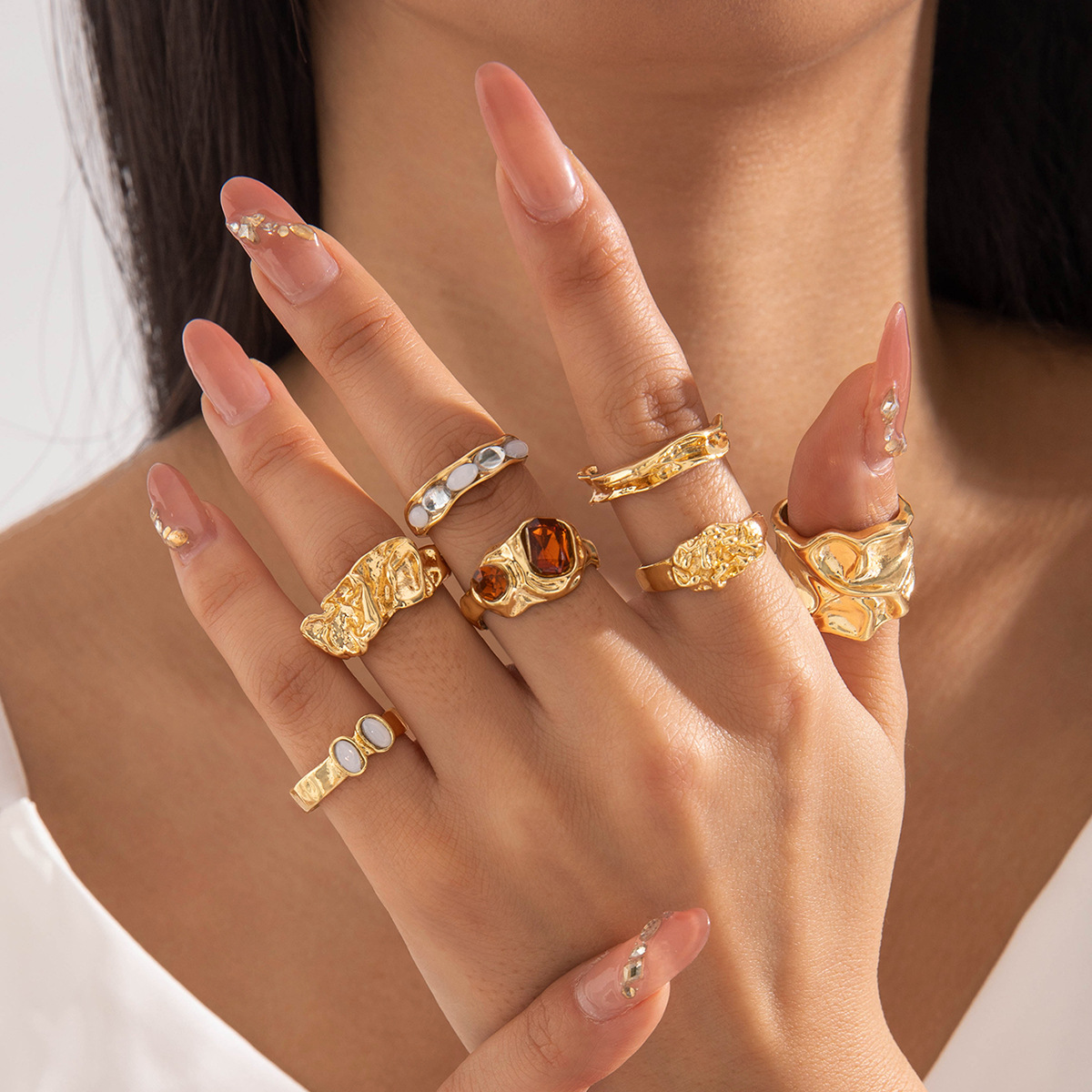 Minimalist Ring Stackable - مجموعة خواتم هندسية متخصصة مكونة من