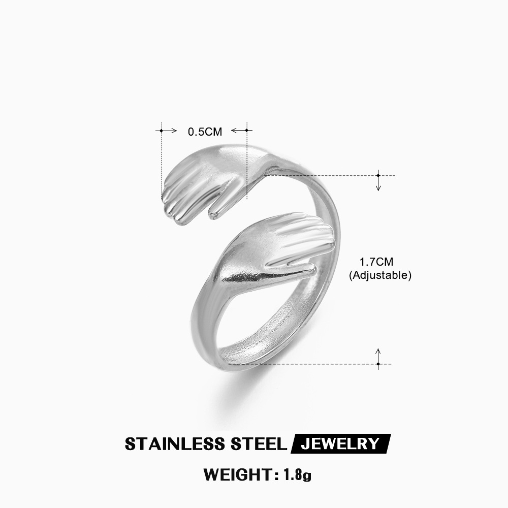Minimalist Ring Stackable - المتشابكة احتضان الدائري للنساء تكويم الحد