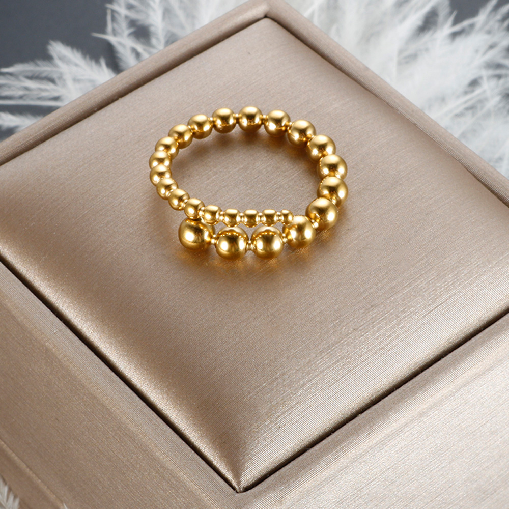 Minimalist Ring Stackable - لذيذ الفولاذ المقاوم للصدأ الخرز تكويم