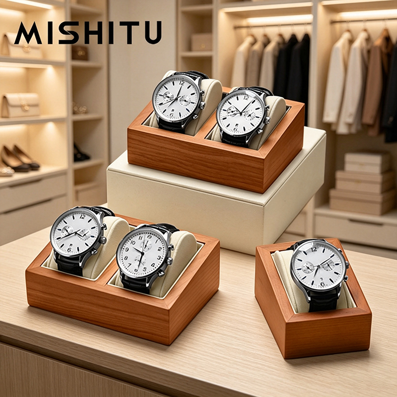 Jewelry Organizer Watches - صندوق تخزين ساعات من الخشب الصلب