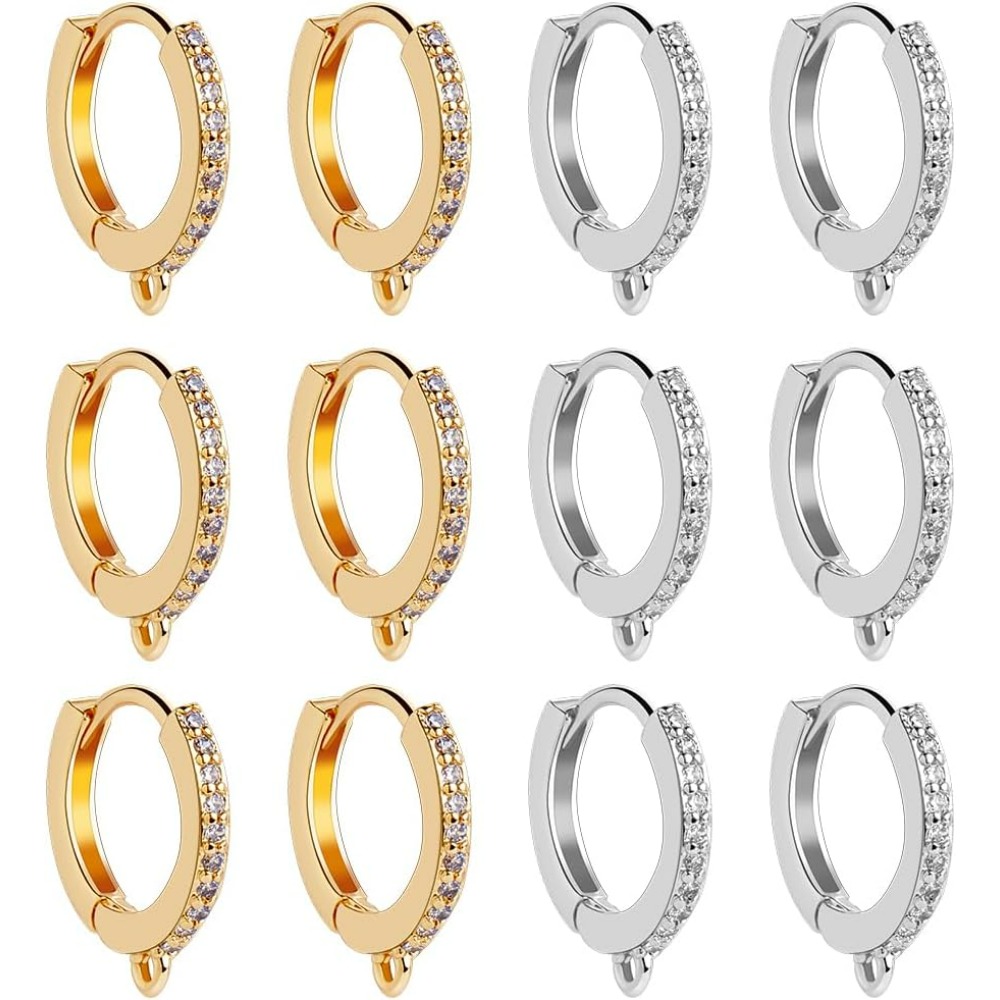 Hoop Earrings - 1 صندوق 12 قطعة خطاف Leverback