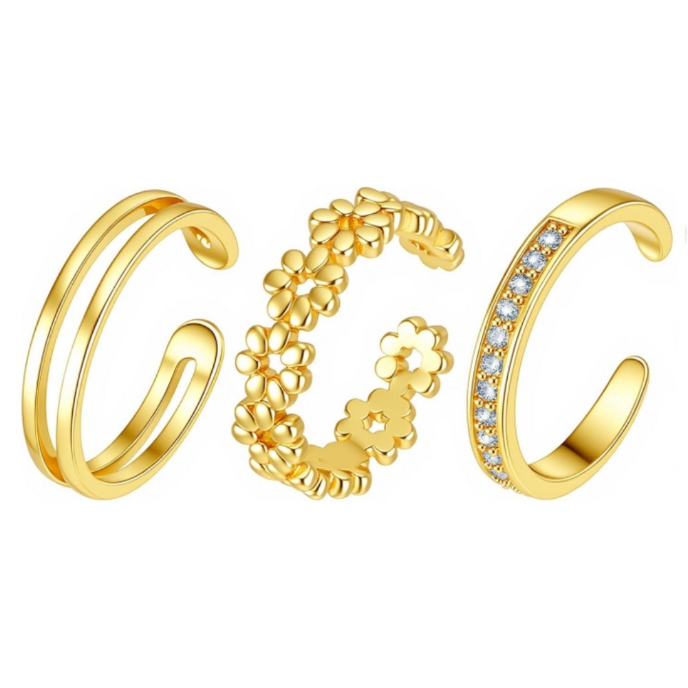 Minimalist Ring Stackable - طقم خواتم ذهبية قابلة للتعديل من