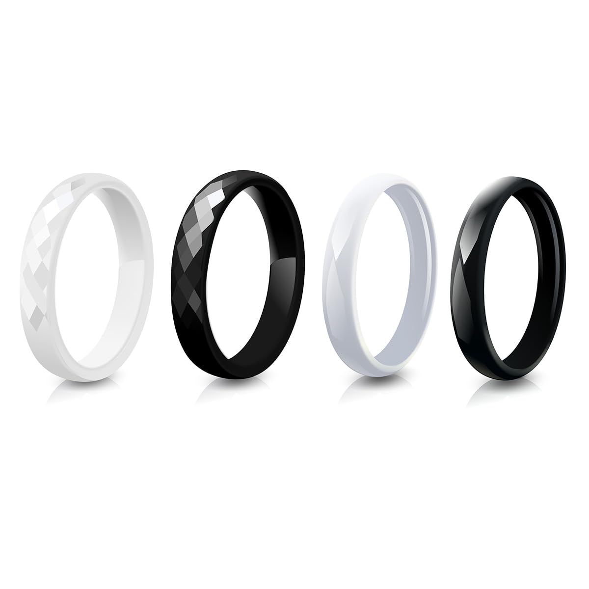 Minimalist Ring Stackable - خاتم زفاف سيراميك 3 مم للنساء،