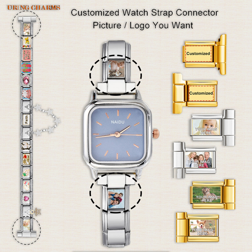 Italian Jewelry Watches - 1 زوج صورة شعار مخصص حزام