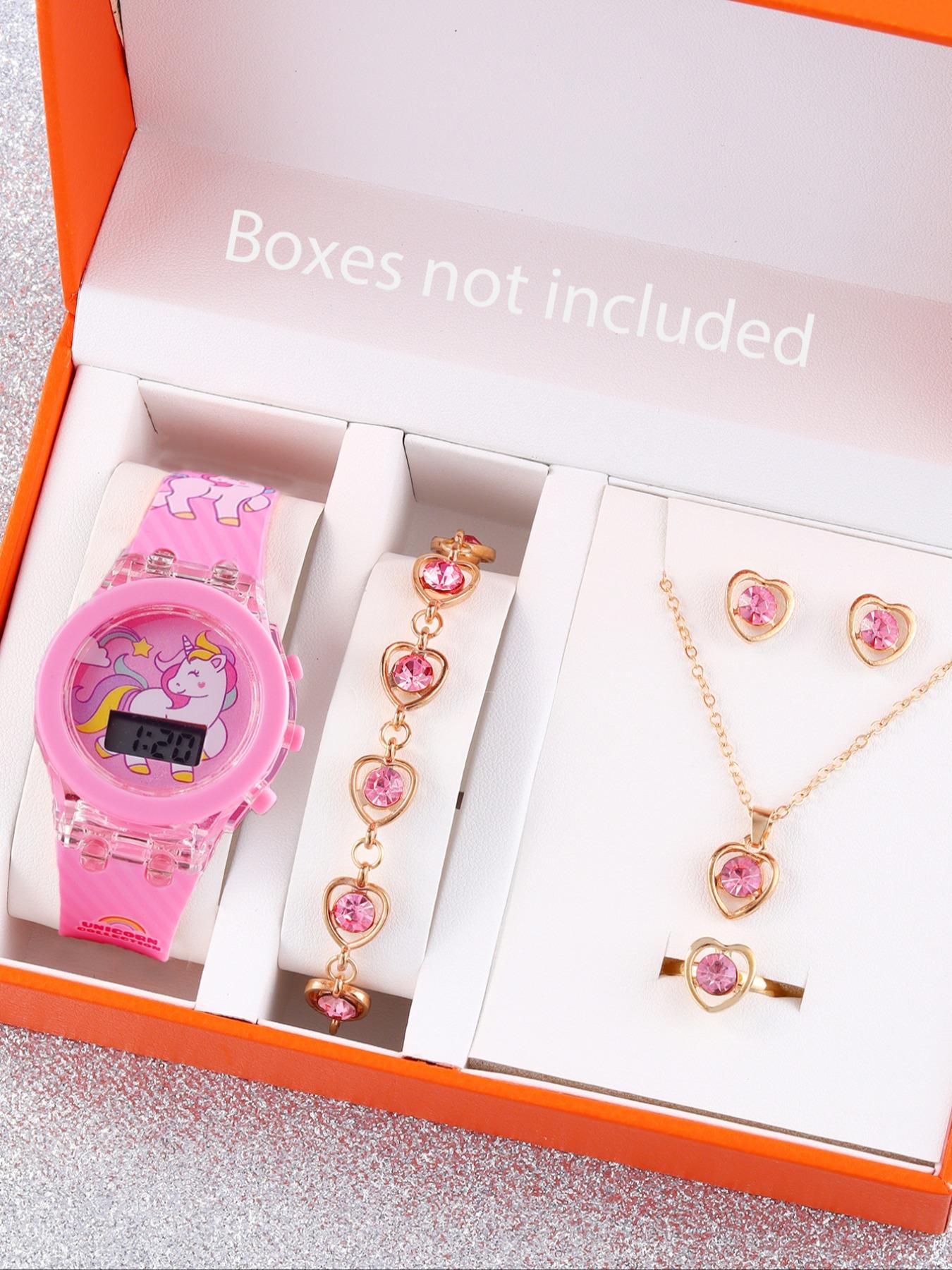 Does Jewelry Include Watches - طقم ساعة ومجوهرات إلكترونية للأطفال يونيكورن،