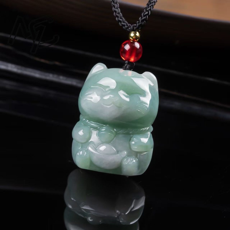 قلادة قطة الحظ من اليشم الزمرد - مراجعة Jewelry & Watches Spółka Z Ograniczoną Odpowiedzialnością Sp Z Oo وسعره