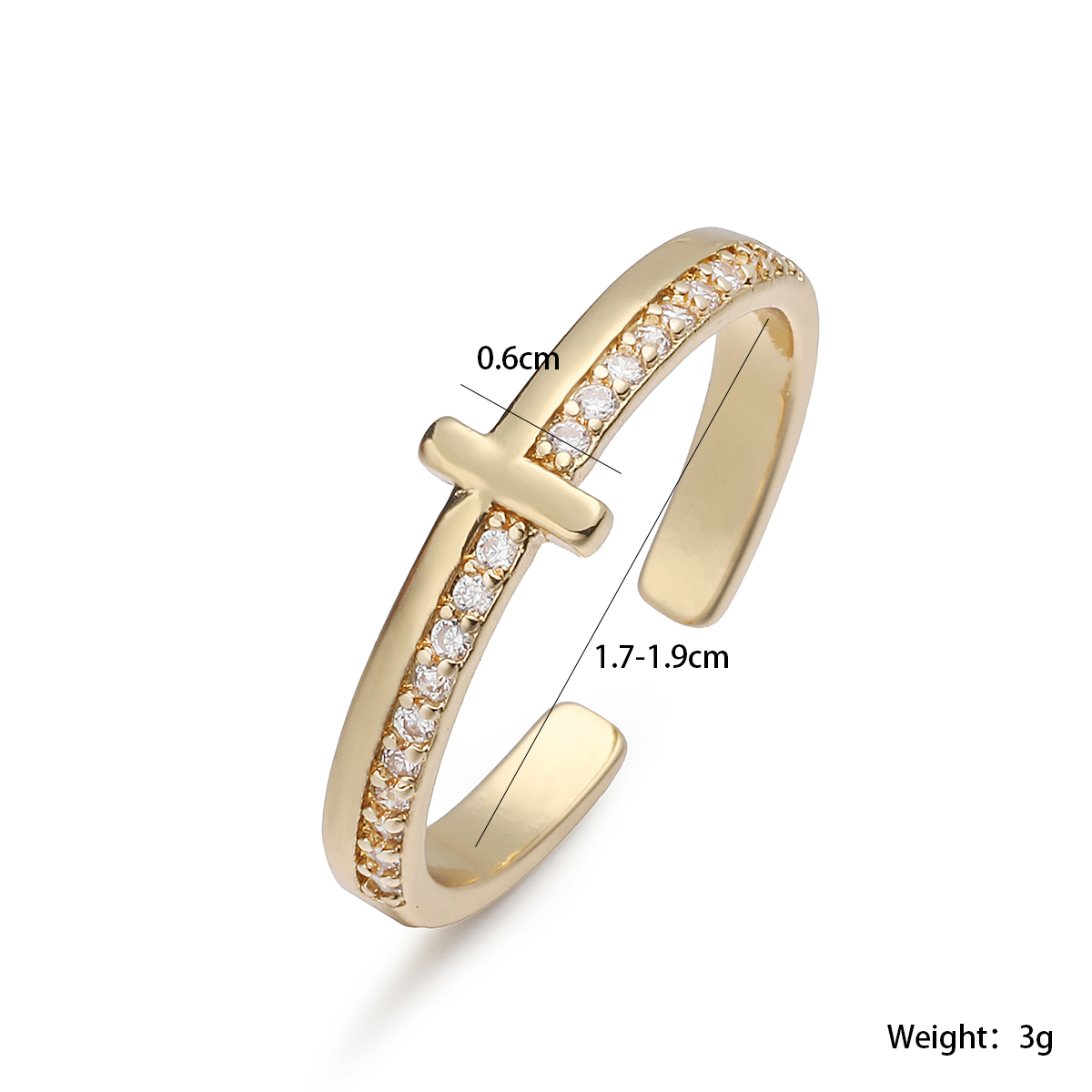 خاتم نحاسي مفتوح بتصميم صليب م - مراجعة Minimalist Ring Stackable وسعره
