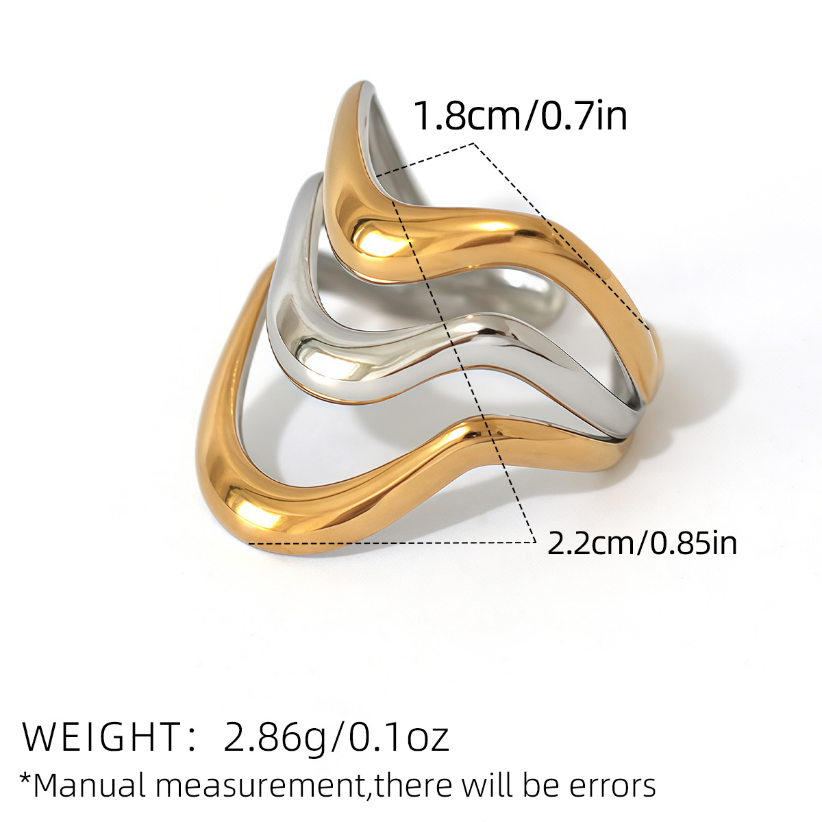 خواتم هندسية خطية بلونين بتصمي - مراجعة Minimalist Ring Stackable وسعره
