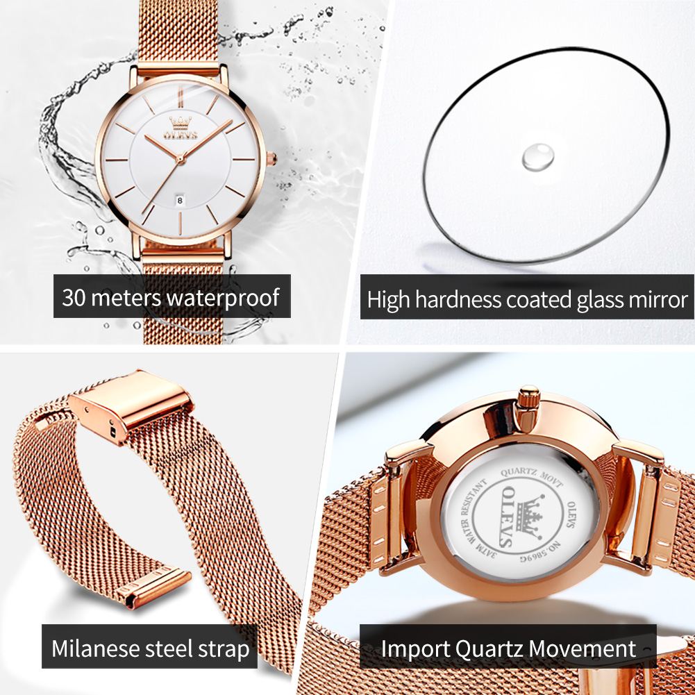 OLEVS ساعة نسائية 5869 أنيقة م - مراجعة Jewellery Watch وسعره