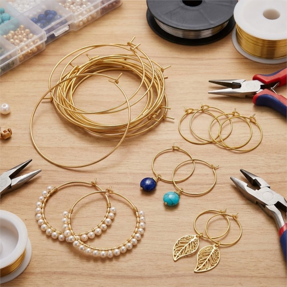 50 قطعة من حلقات الأقراط الدائ - مراجعة Hoop Earrings وسعره
