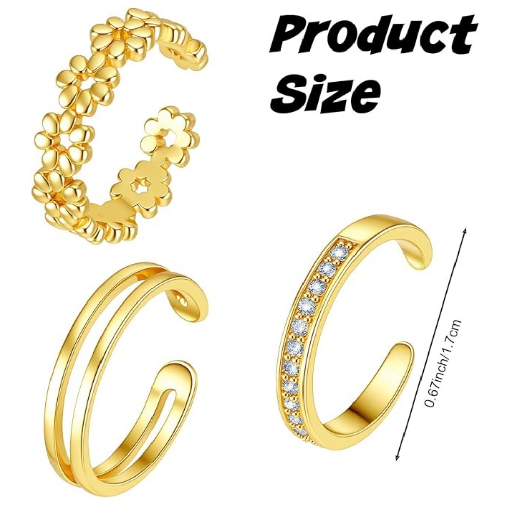 طقم خواتم ذهبية قابلة للتعديل  - مراجعة Minimalist Ring Stackable وسعره