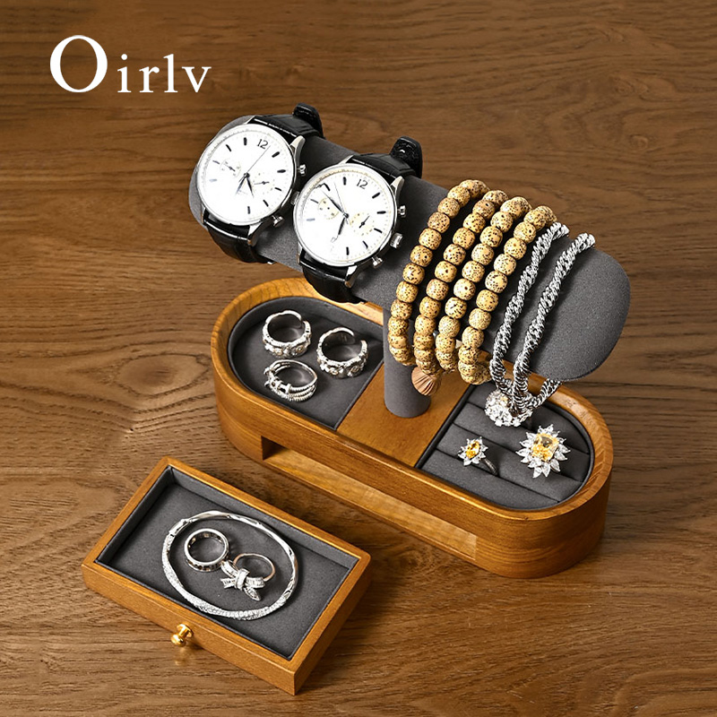 Oirlv خشب متين ساعة منظم الرف  - مراجعة Jewellery Watch وسعره