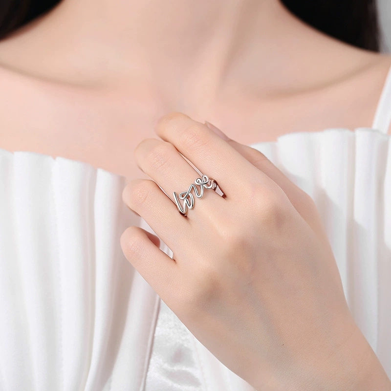 خاتم مفتوح بتصميم حرف LOVE، خا - مراجعة Minimalist Ring Stackable وسعره