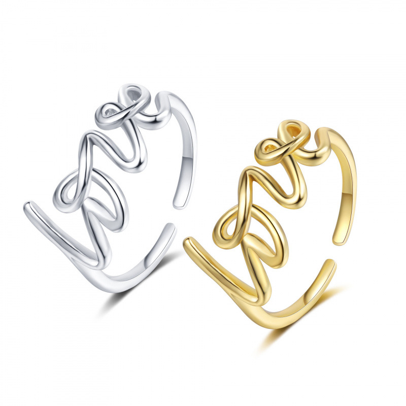 خاتم مفتوح بتصميم حرف LOVE، خا - مراجعة Minimalist Ring Stackable وسعره
