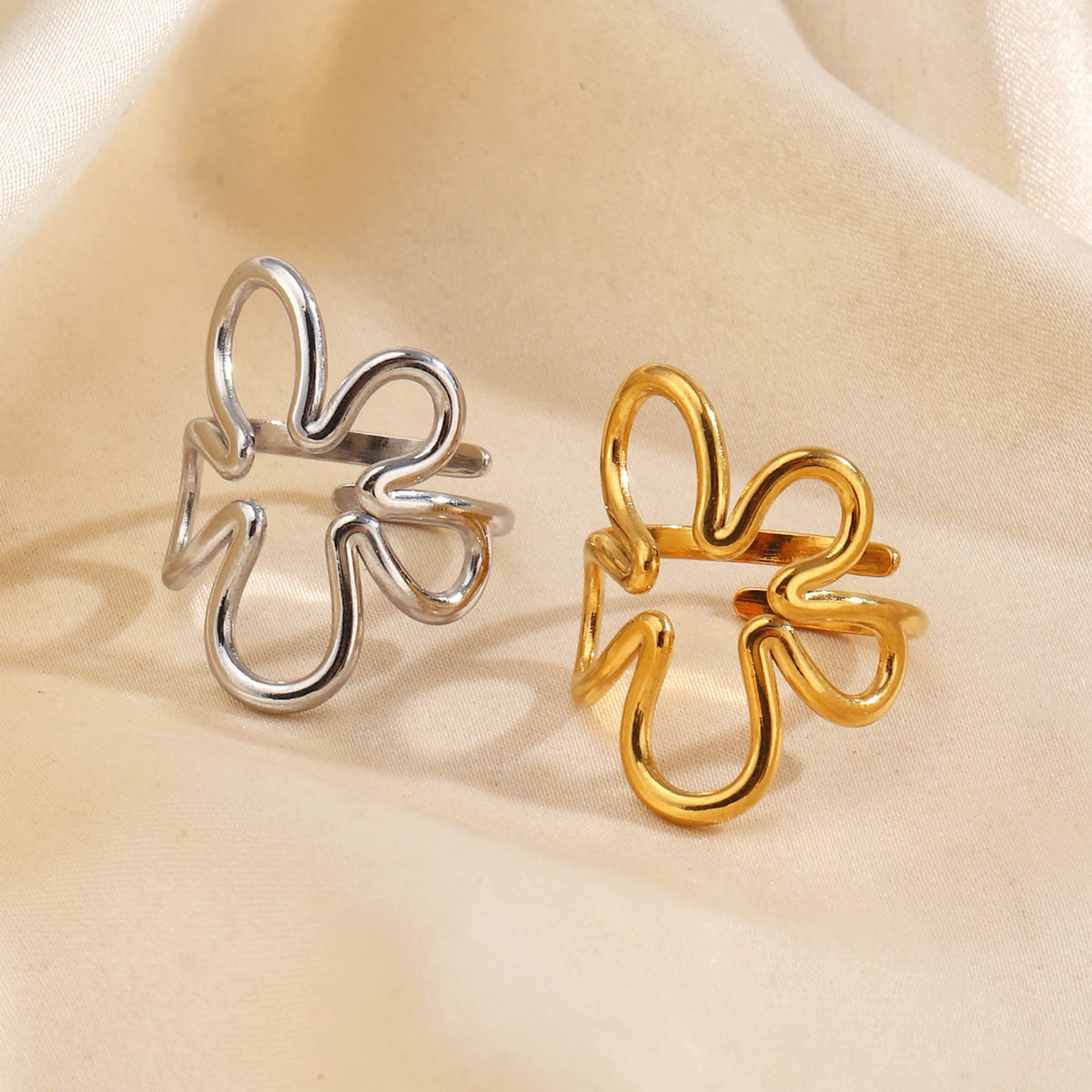 خواتم مفتوحة بتصميم زهري من ال - مراجعة Minimalist Ring Stackable وسعره