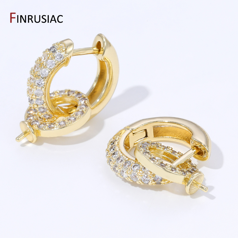 18K مطلية بالذهب النحاس مطعمة  - مراجعة Hoop Earrings وسعره