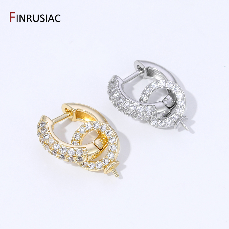18K مطلية بالذهب النحاس مطعمة  - مراجعة Hoop Earrings وسعره